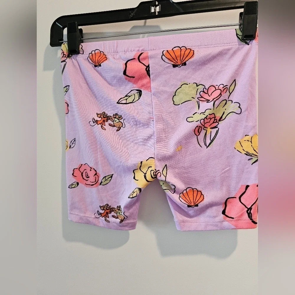 Disney Princess Girls Purple Bike Shorts Cinderella Floral Size 6 Spring‎ Summer